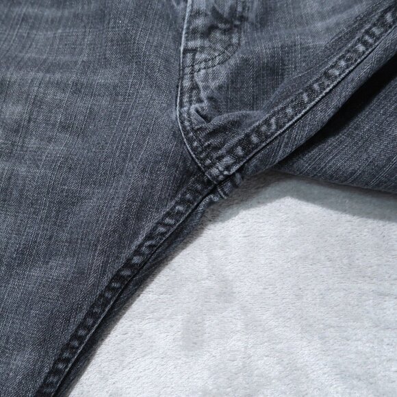Levis 505 Jeans Mens 34x30 Black Straight Fit Whiskering Preppy Edgy Goth 36x30 - Picture 5 of 16
